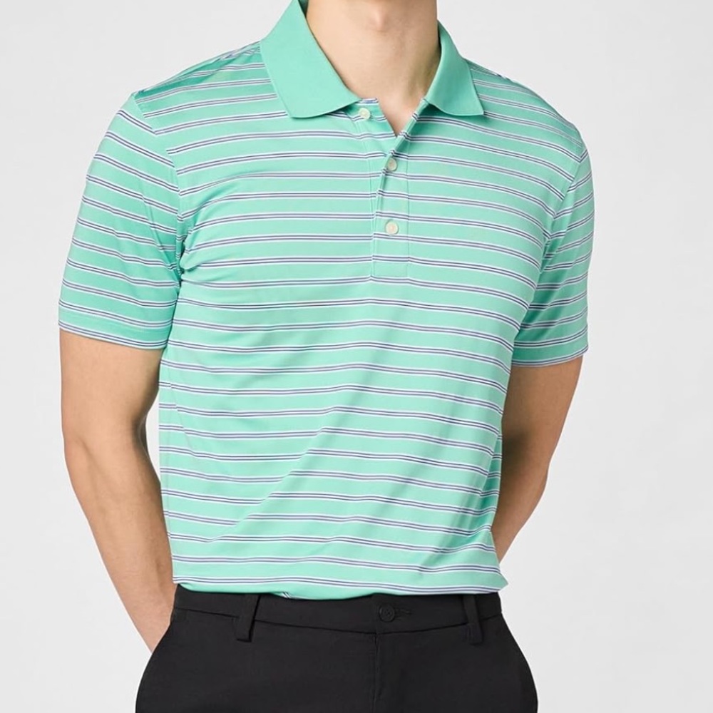 NWT Brooks Brothers Minty Green Striped Polo Shirt